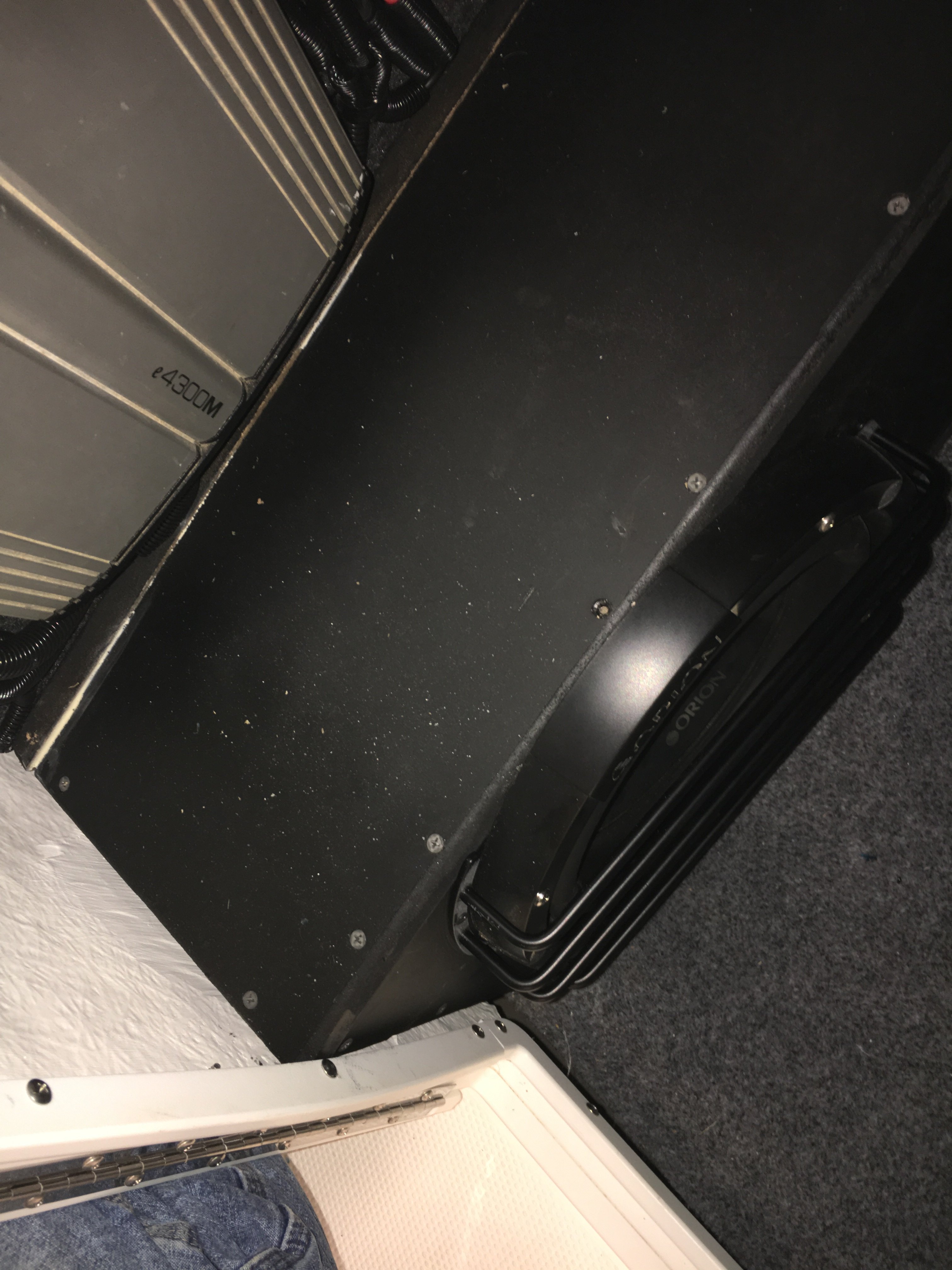 12" ported Orion XTR Pro 12. built into the area custom fabricated