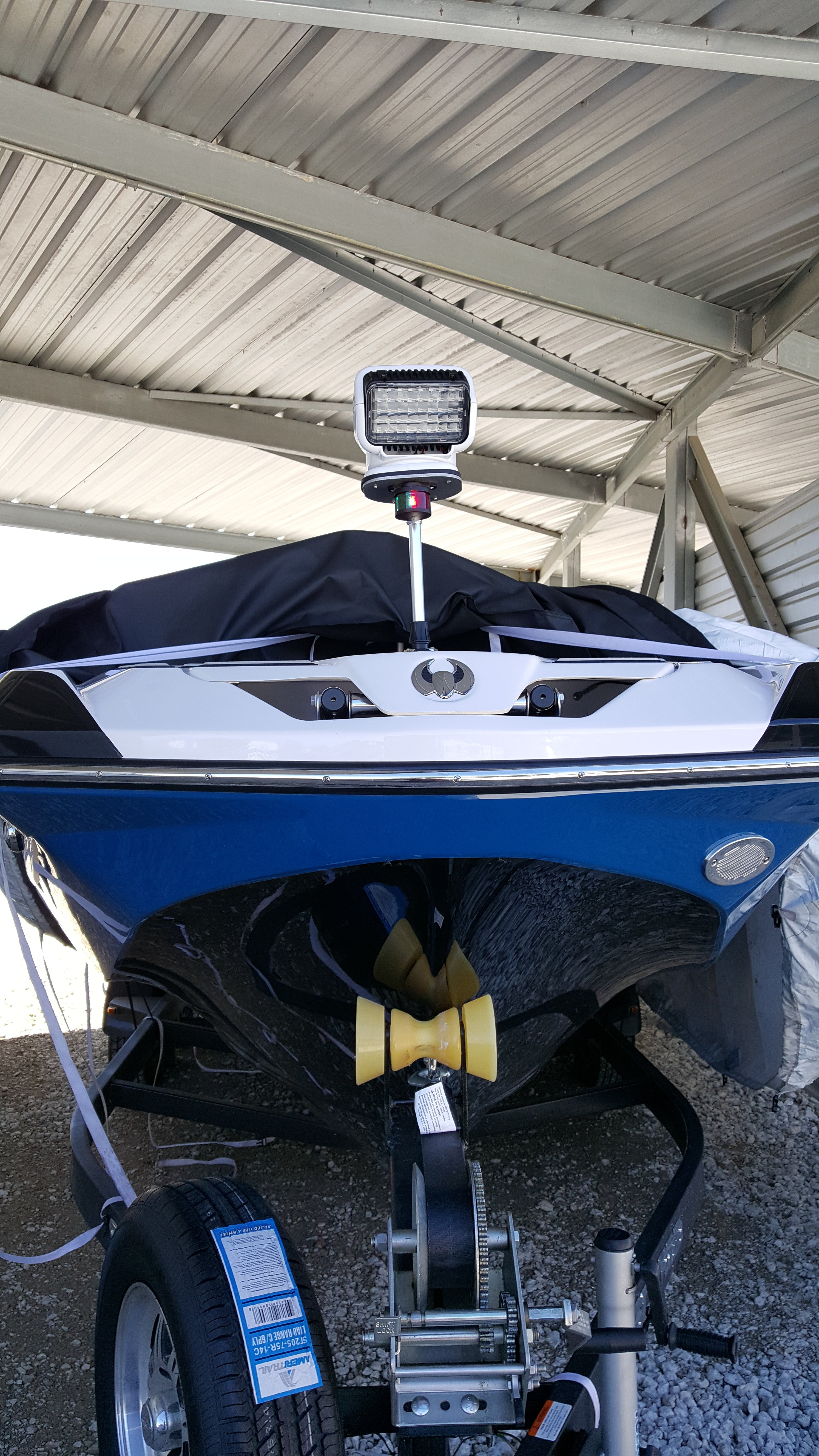 Installed new Golight spotlight 2018 Scarab255